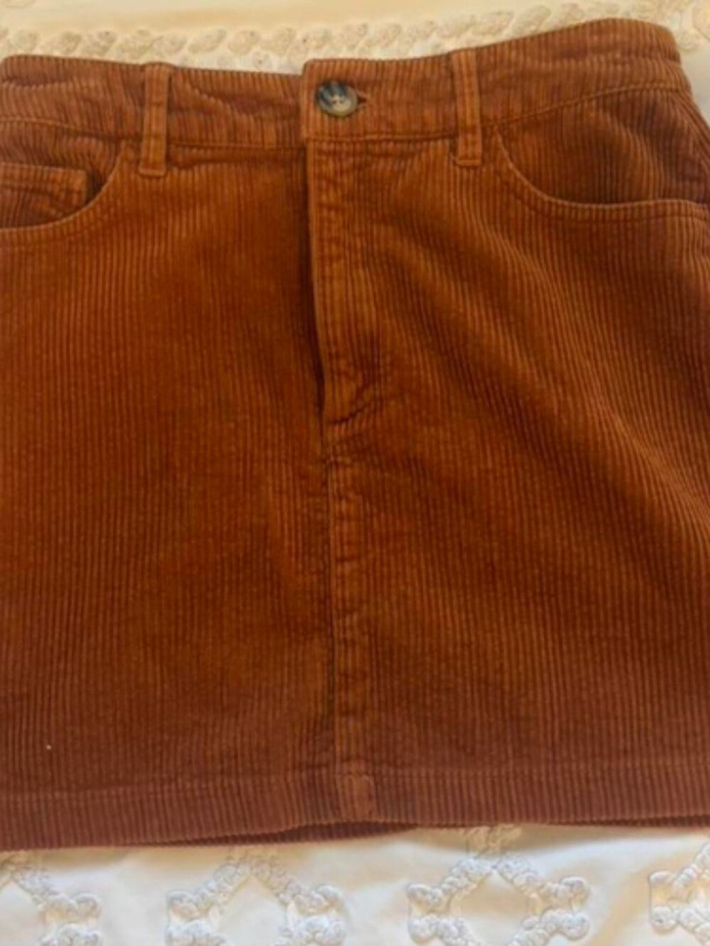 FOREVER21 Brown Corduroy A-line Short Skirt
